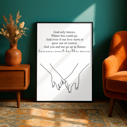 Niall Horan "Heaven" Lyric Print - A5