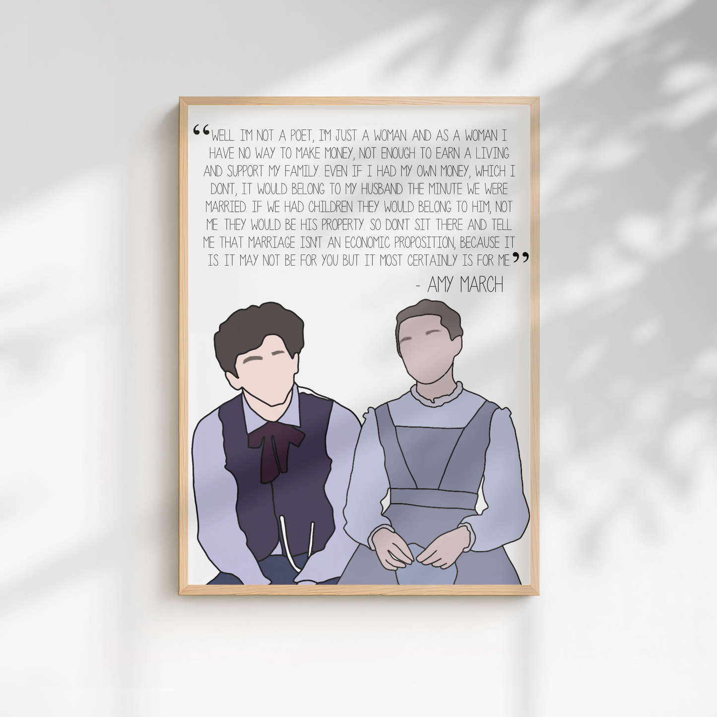 Little Women Amy x Laurie Quote Print - A5