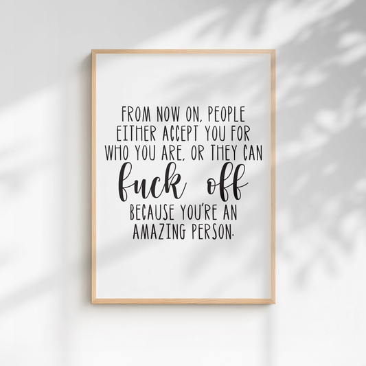 My Mad Fat Diary Quote Print - A5
