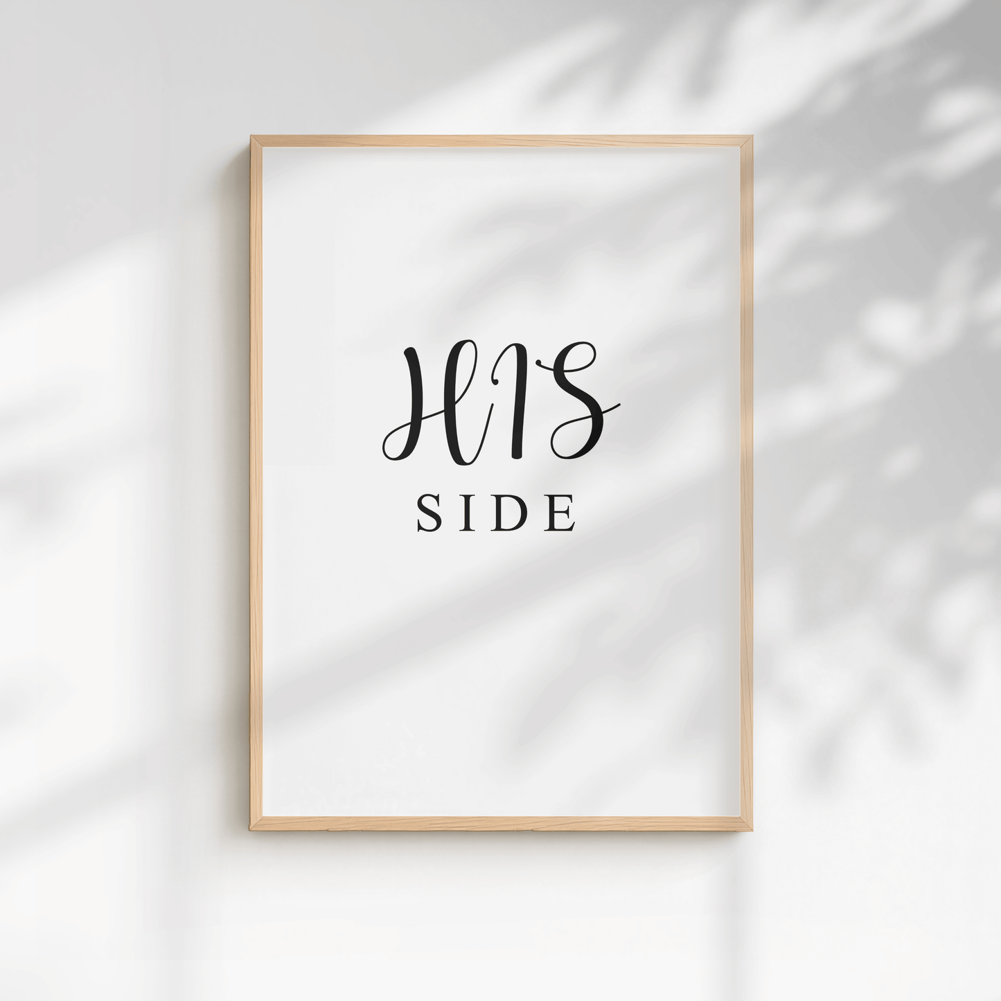 His Side Minimal Bedroom Print
