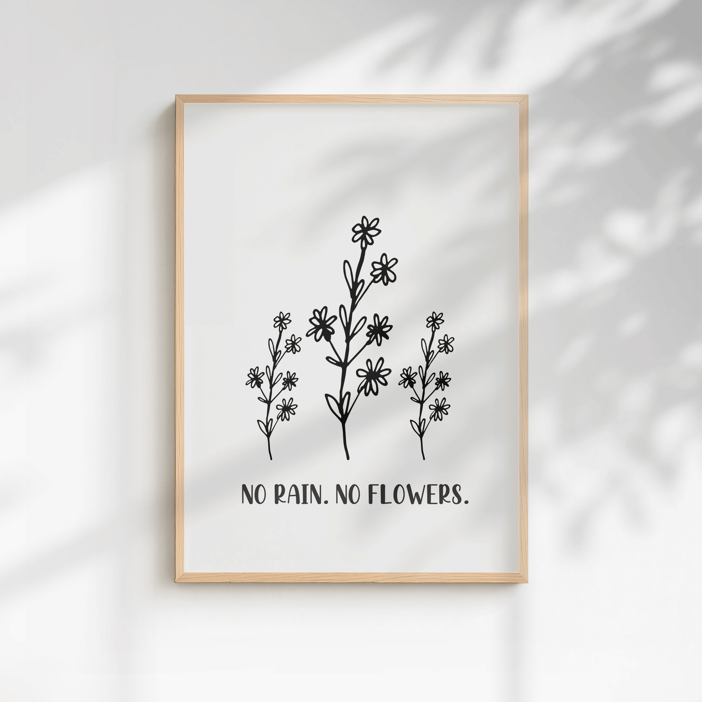 No Rain, No Flowers Minimal Floral Print