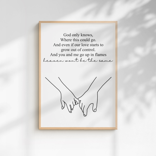 Niall Horan "Heaven" Lyric Print - A5