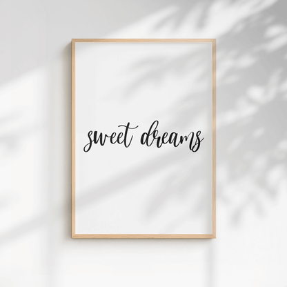 Sweet Dreams Bedroom Minimal Print