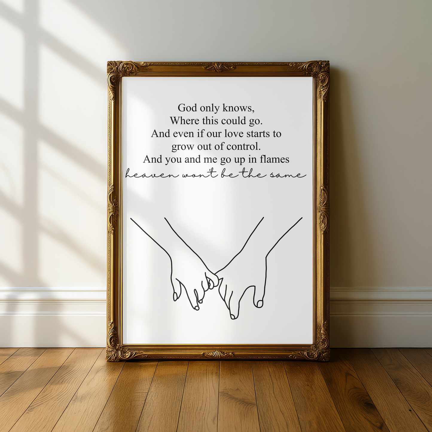 Niall Horan "Heaven" Lyric Print - A5