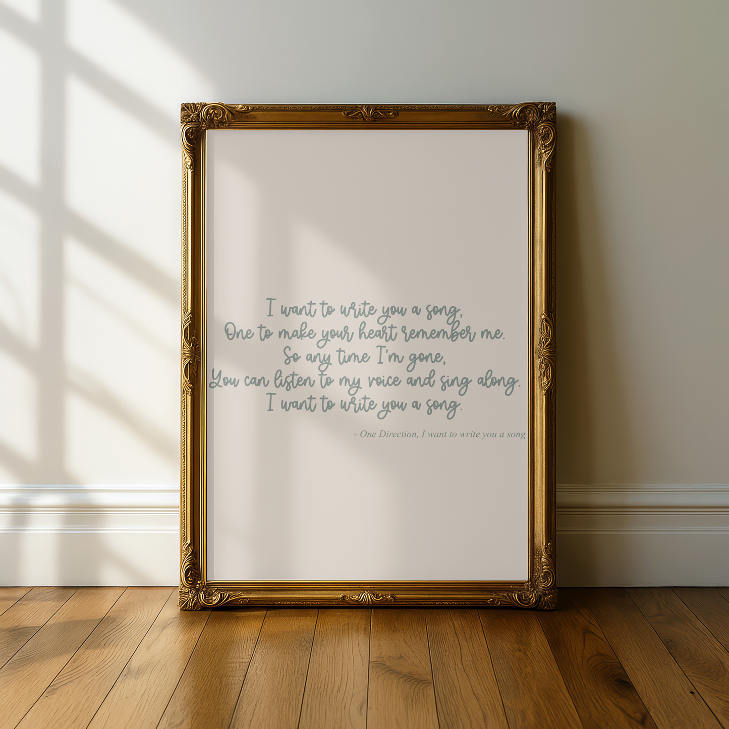 One Direction "I Want To Write You A Song" Lyric Print - A5