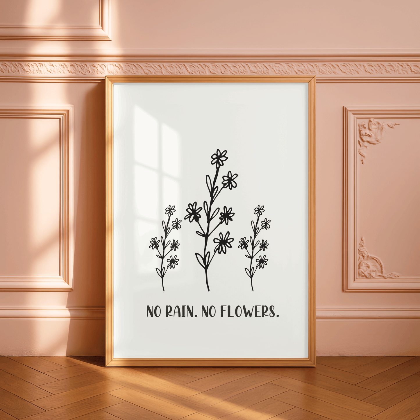 No Rain, No Flowers Minimal Floral Print