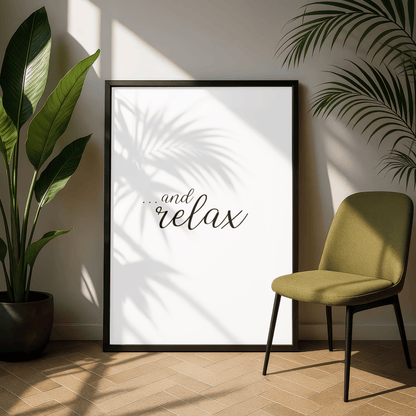 And Relax Minimal Bedroom Print