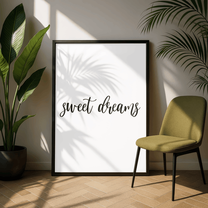 Sweet Dreams Bedroom Minimal Print