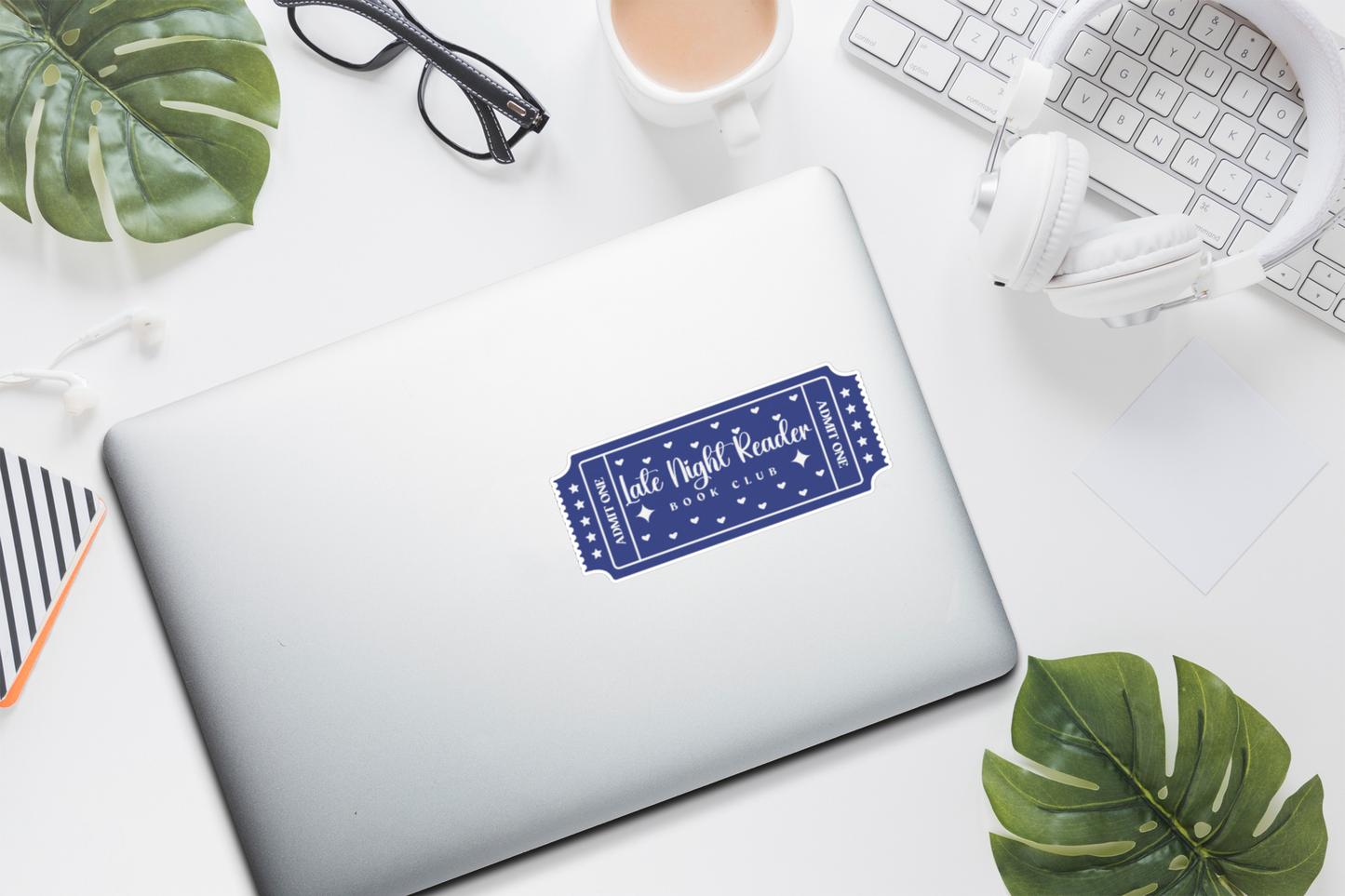 Late Night Reader Book Club Sticker